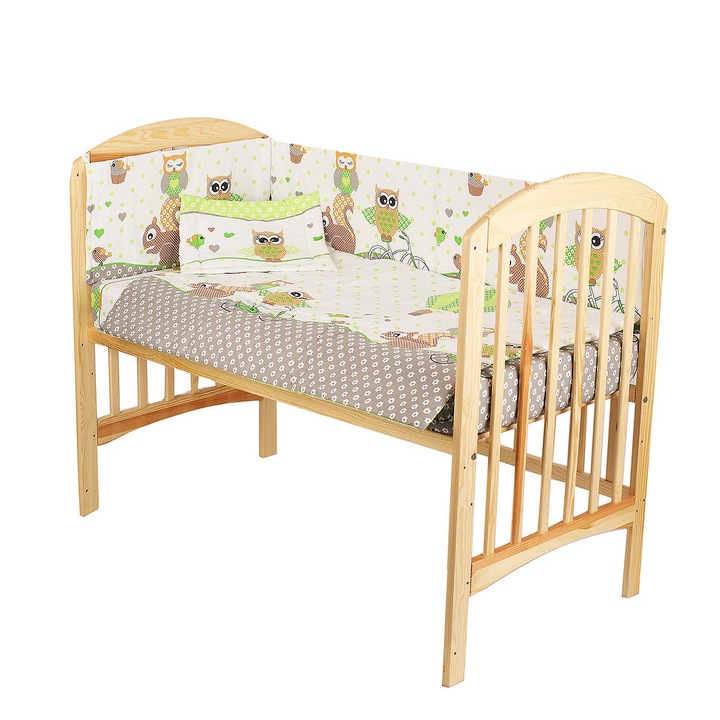 Set 2 aparatori, bufnite mari, verzi, 180 x 30 cm