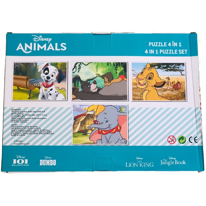 Puzzle 4 In 1 - Disney Animals, 4/8//12/24 piese - eMAG.ro