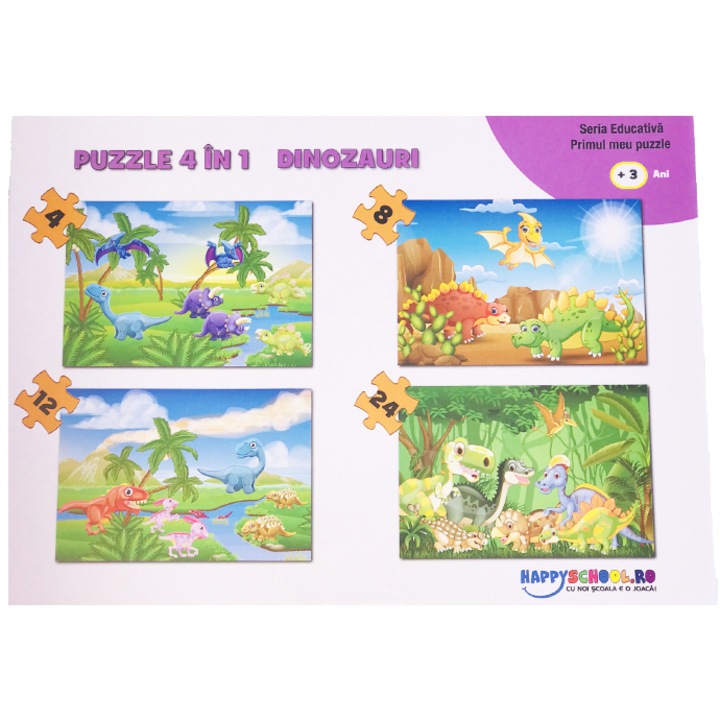 HappySchool puzzle 4 az 1-ben - dinoszauruszok, 24.04.12.
