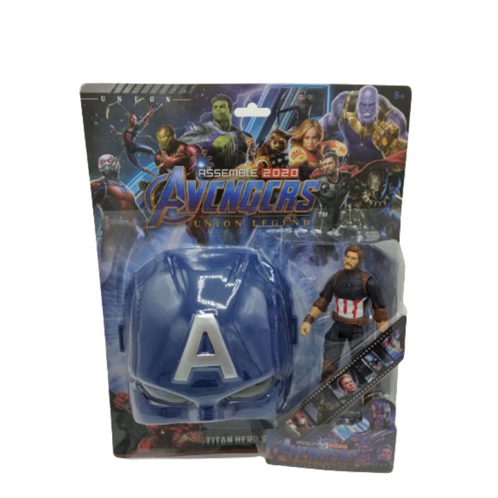 Set masca si figurina tip Avengers Hero Captain America,5ani+