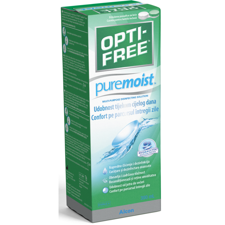 Solutie dezinfectanta multifunctionala pentru lentile Opti-Free Pure Moist, 300 ml