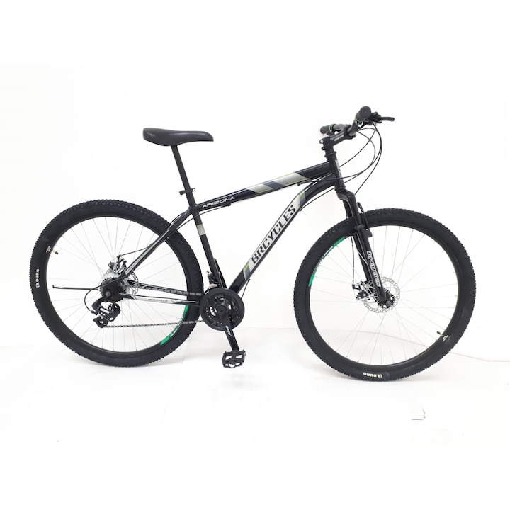 Велосипед MTB-HT 29″ BR Arizona дискови спирачки, последователни лостове, 21 черен/сив/зелен