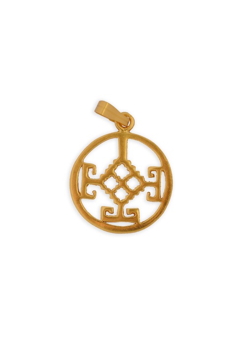 Pandantiv uniunea familiei, cultura Narino, placat cu aur de 24 K, lungime 2.96 cm