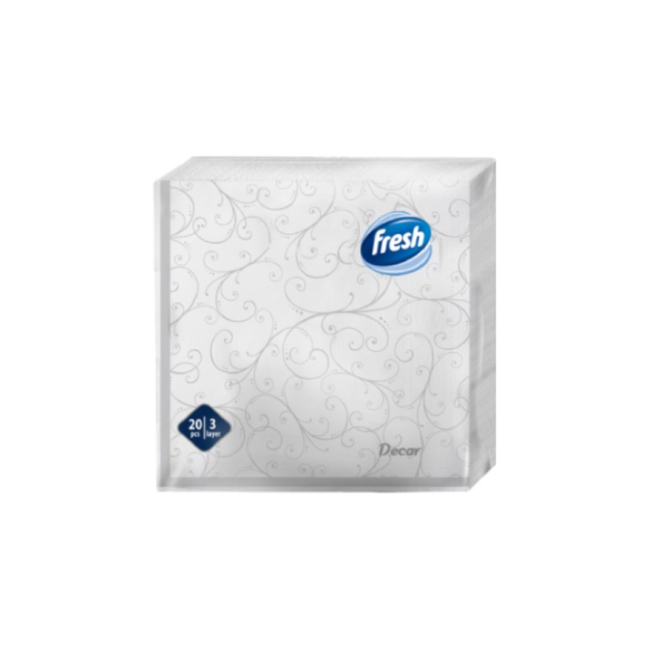 Servetele de masa Fresh Decor Silver 20 bucati, 3straturi, 33x33