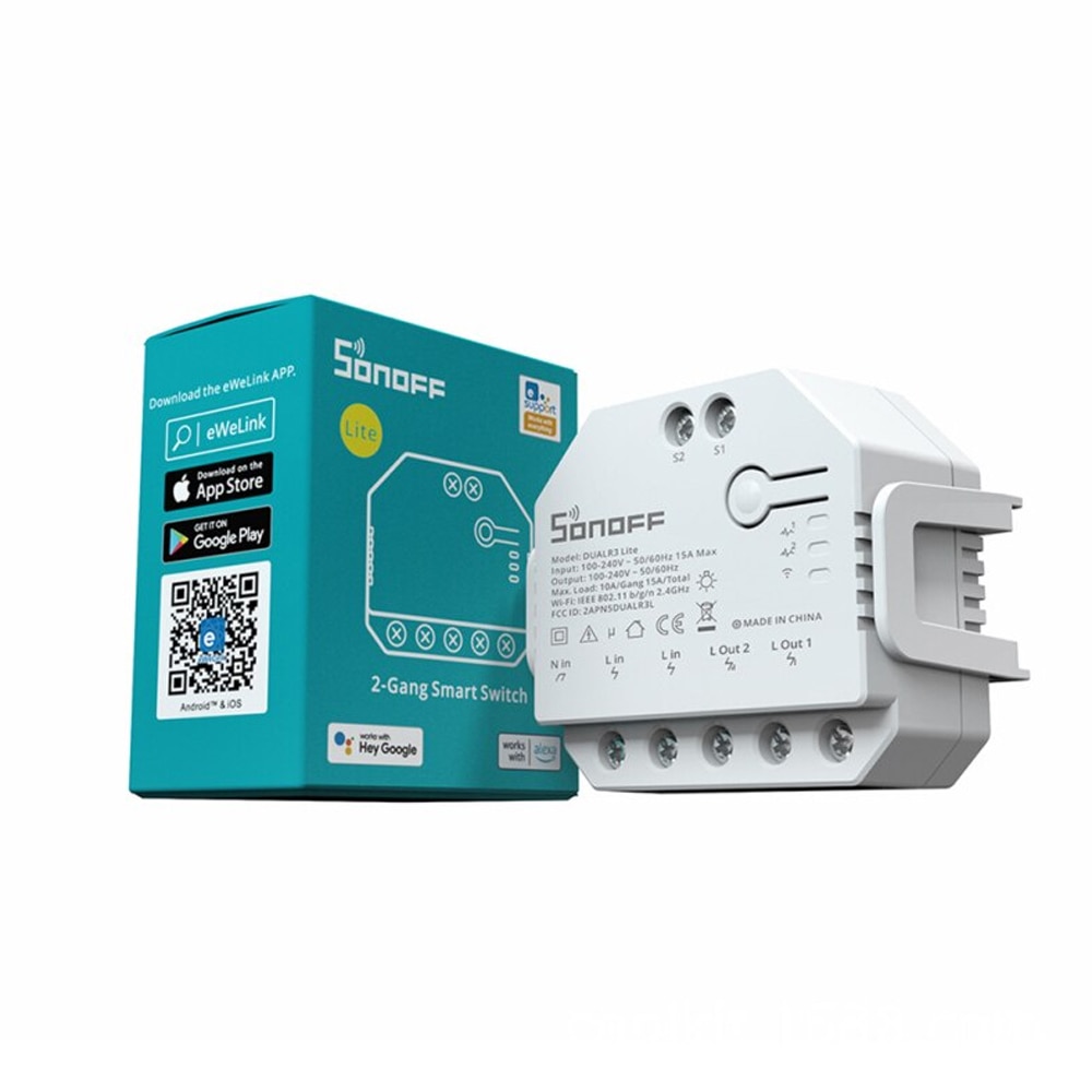 Releu Sonoff Dual R3 Lite cu 2 canale, Programari, Wi-Fi 2.4 GHz - eMAG.ro