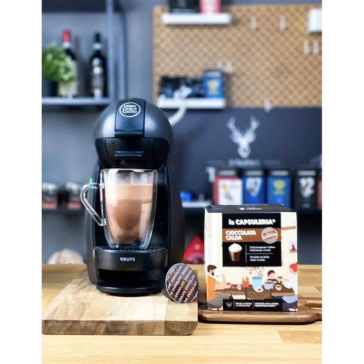 Capsule Ciocolata Calda La Capsuleria, 16 capsule, compatibile cu Dolce Gusto