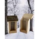 Casuta Scoarta de Copac, hranitor pasari, lemn masiv, 17x11x27 (cm) Natural Timber