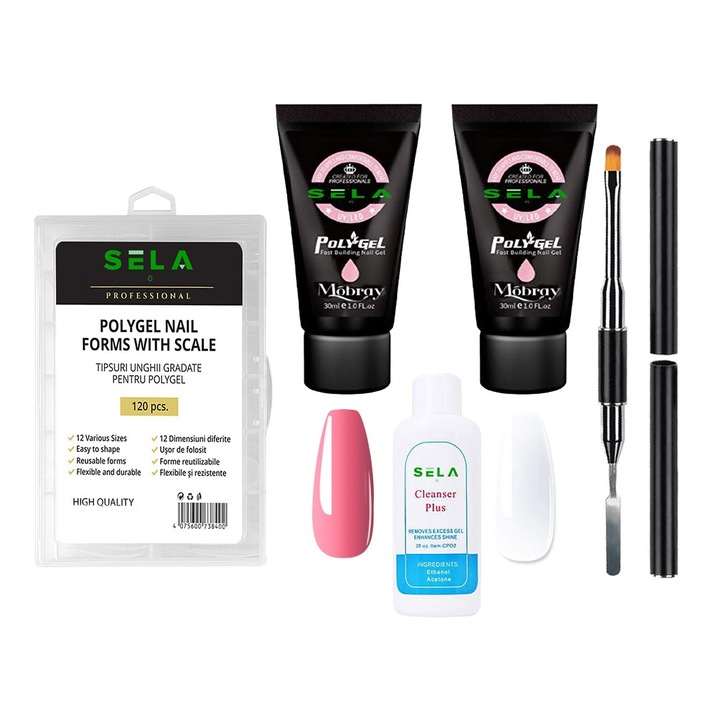 Kit Polygel Sela Mobray uv gel 2x30g , 03