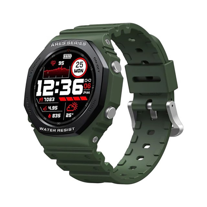 Часовник Zeblaze Ares 2 Smartwatch, MIL-STD-810G Military Standard, Multisport Tracking, ЗЕЛЕН
