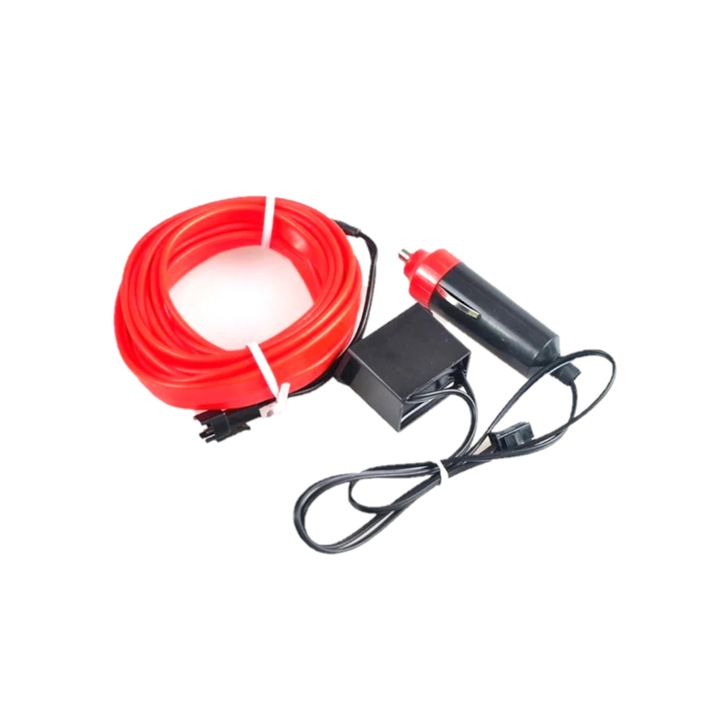 Fir Neon Lumina Ambientala Auto 3M, Rosu