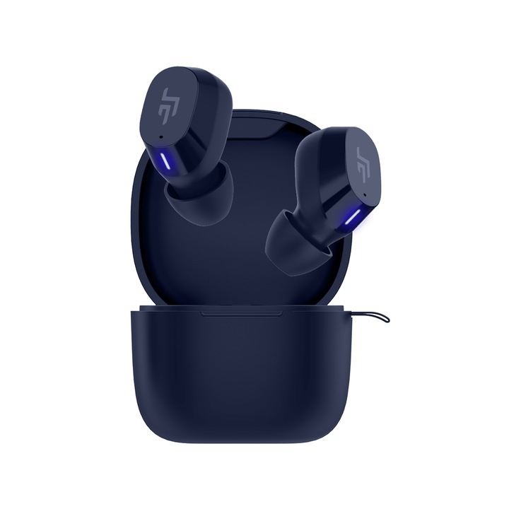 Casti bluetooth True Wireless Crossbeats® EDGE Indigo Blue, Ultraportabile, Compacte, Bluetooth 5.0, Design Minimalist, Control Touch, USB-C