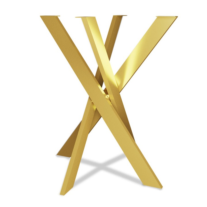 Крак за маса Spider Twist, блестящо злато, 70x70x72 см