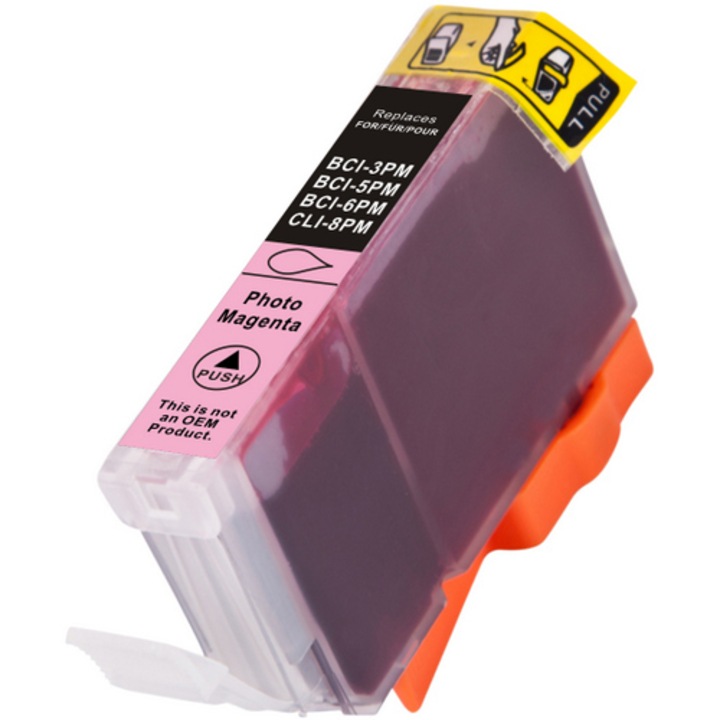 Cartus inkjet, marca TIN, compatibil cu CANON BCI-3(e) Photo Magenta - 200 pagini, 15 ml