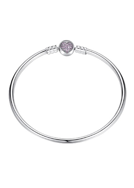 Bratara argint Charm Pink Heart marimea 17