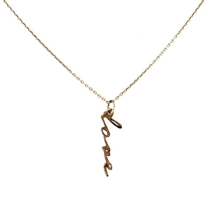 Colier, aur galben de 14K, pandant love, Beejou