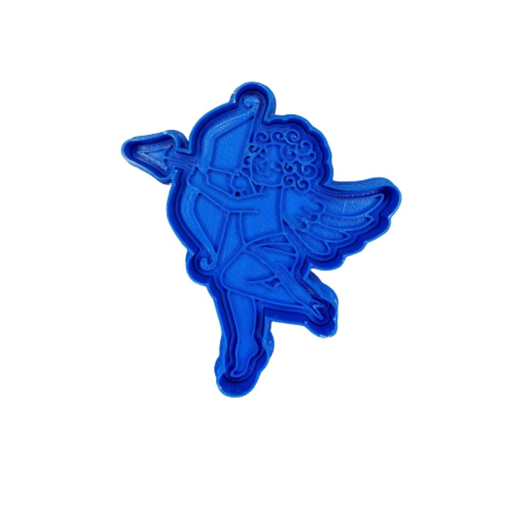 Forme taiat fursecuri, Cupidon, Plastic, Albastru, 8 cm