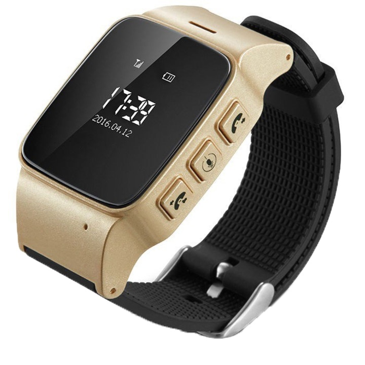 Часовник Smartwatch iUni U100, Bluetooth, GPS Tracker + Телефон, WiFi, Champagne Gold