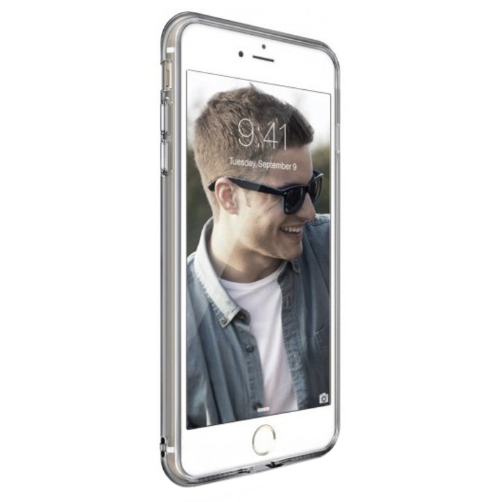 Husa de protectie Ringke Air pentru Apple iPhone 7 Plus / iPhone 8 Plus, Folie protectie display, Smoke Black