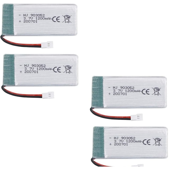 Set de 4 Baterii 3.7v 1200mAh pentru Rc Drone Quadcopter Syma X5SC X5SW