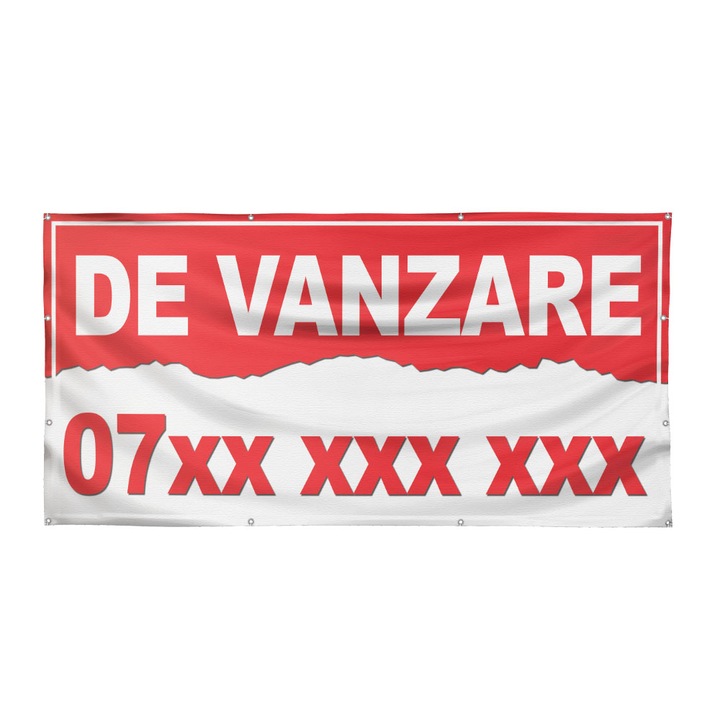 Banner personalizat "De Vanzare", Stickermania, 50x100 cm