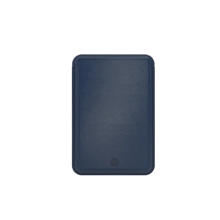 SwitchEasy MagWallet Leather Card Holder with MagSafe - кожен портфейл (джоб) за прикрепяне към iPhone с MagSafe (тъмносин)