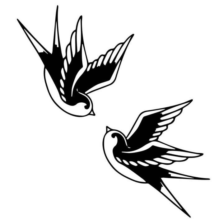Tatuaj temporar, Flash Tattoos Romania, Swallow, rezistent la apa, aplicare rapida, 19 x 9 cm