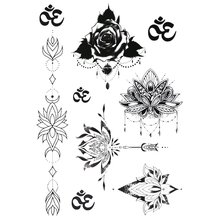 Tatuaj temporar, Flash Tattoos Romania, Breathe in, rezistent la apa, aplicare rapida, 21 x 15 cm