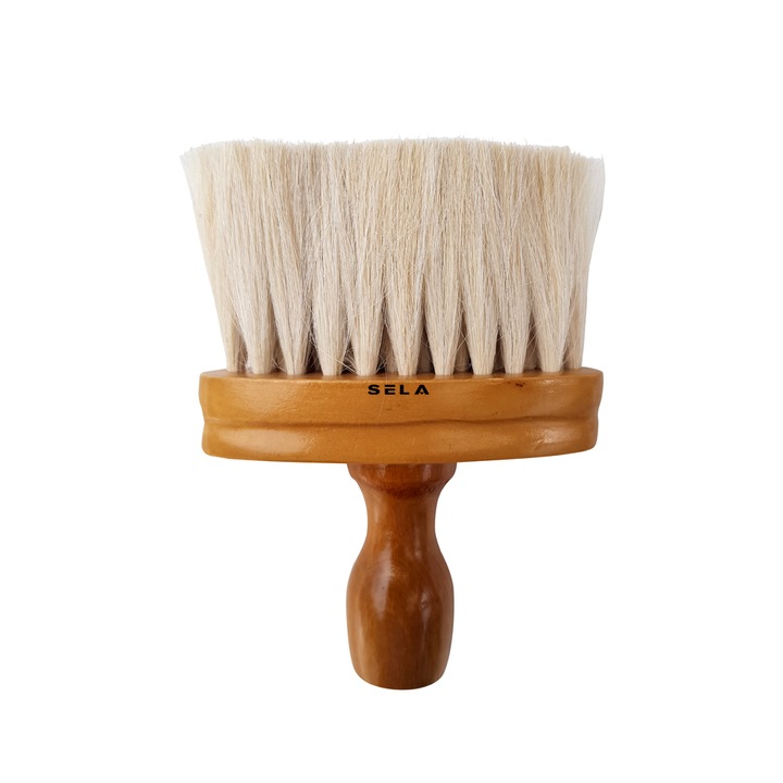 Pamatuf frizerie cu maner de lemn, Sela