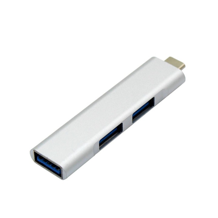 USB Type C Хъб 3 порта USB 2.0, Сив