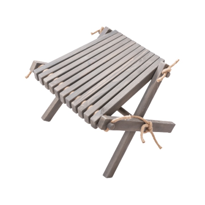 Masuta Lemnart T1 pliabila, handmade, lemn eco, 54 x 50 x 6 cm, taupe, masa laterala / taburet, interior si exterior, Grafit