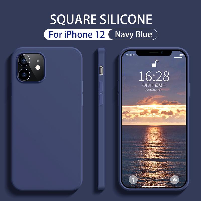 Husa protectie Flippy compatibila cu Apple iPhone 12/12 Pro Matte Tpu Albastru inchis