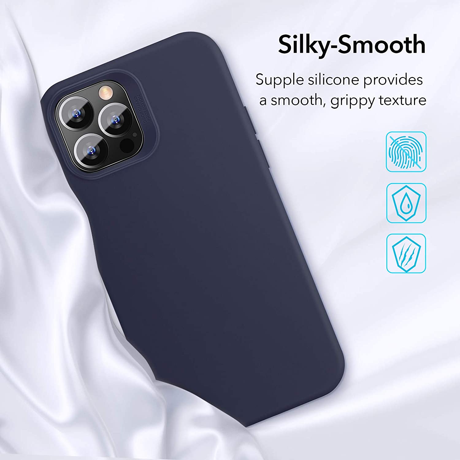 Husa protectie Flippy compatibila cu Apple iPhone 12/12 Pro Matte Tpu Albastru inchis