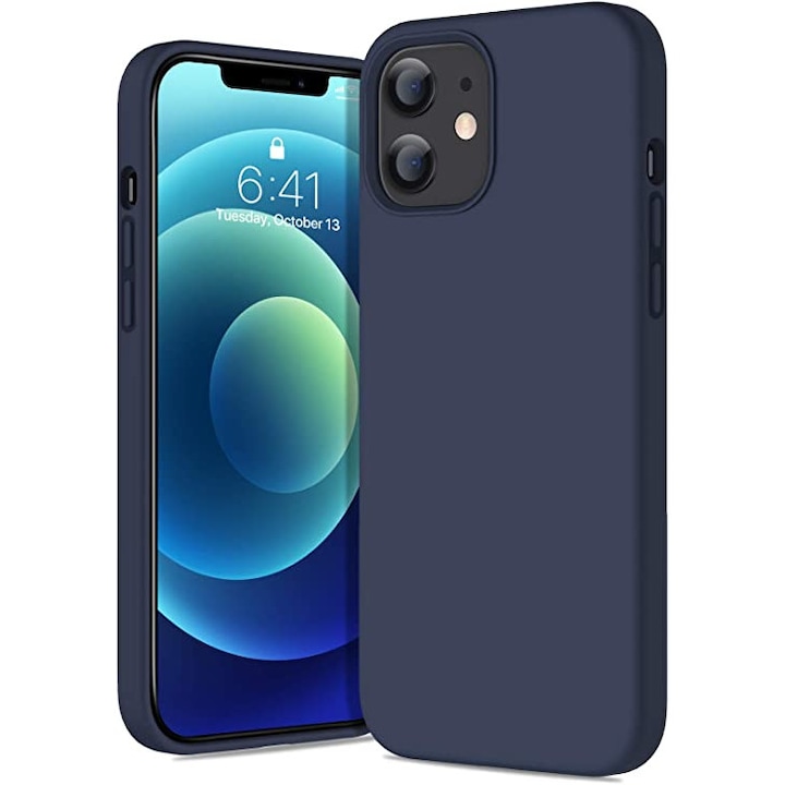 Husa Protectie pentru Apple IPhone 12 / 12 PRO Silicon Albastru Navy (Midnight Blue)