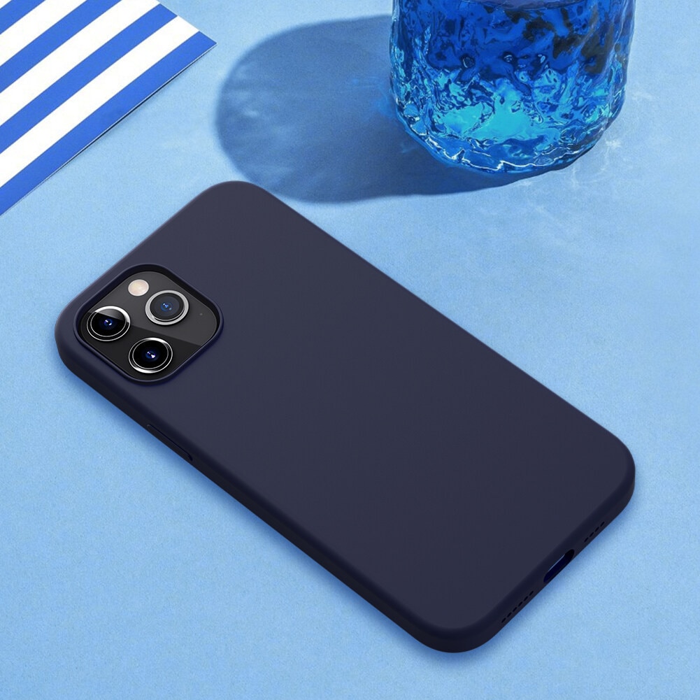 Husa protectie Flippy compatibila cu Apple iPhone 12/12 Pro Matte Tpu Albastru inchis