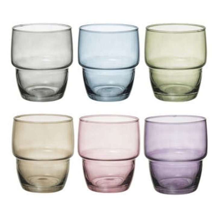 Комплект чаши Secret de Gourmet RODRIG'EAU, 6 броя, Стъкло, Многоцветен, 280 мл