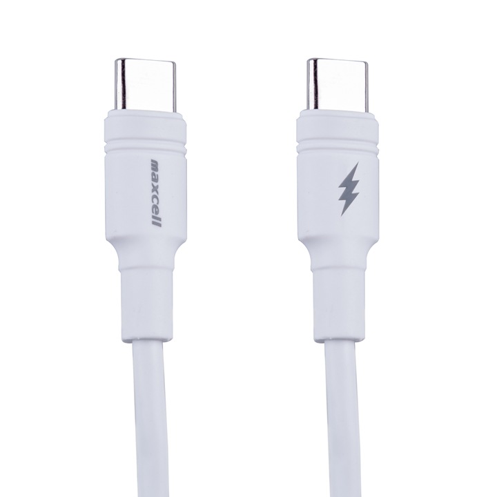 Cablu de date rapid de la USB-C la USB-C, 5A, 1 m, Alb