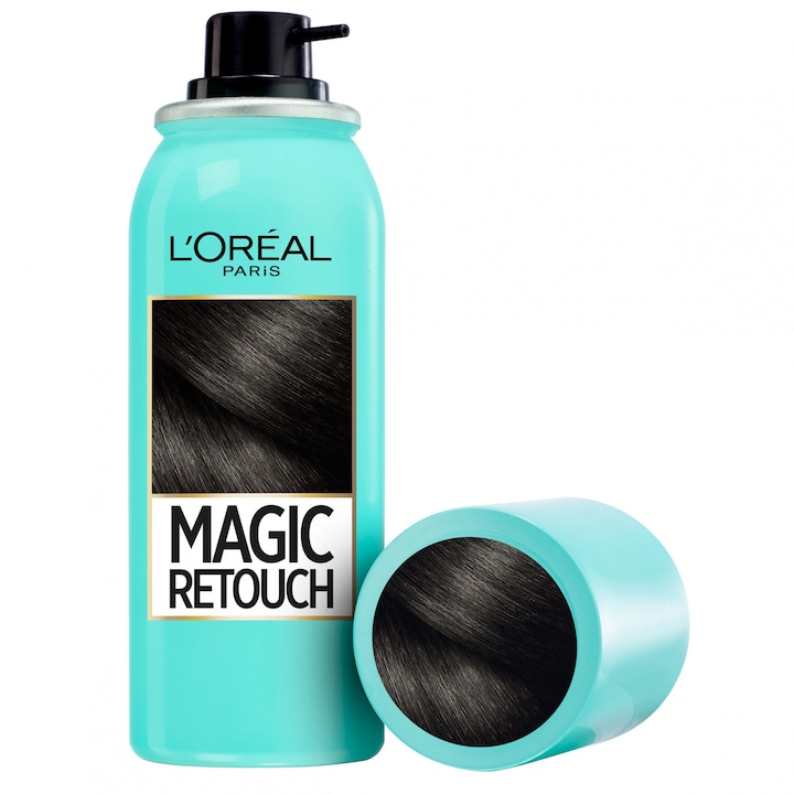Спрей боя за коса L'Oreal Paris Magic Retouch за покриване на корените между боядисванията, 1 Черно, 75 мл