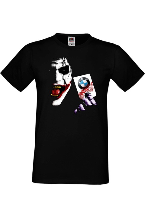 Férfi rajongói póló, autós logó, ajándék BMW Joker 2, Fekete