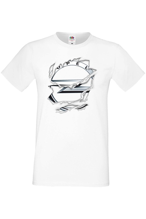 Férfi rajongói póló, autós logó, ajándék OPEL szakadt 2, Fehér