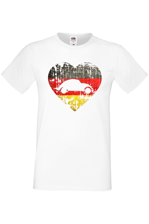 Férfi rajongói póló autós logós ajándék VW szív, Fehér