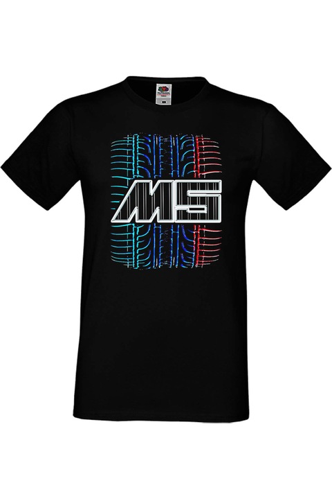 Férfi rajongói póló autós logós ajándék BMW M5, Fekete