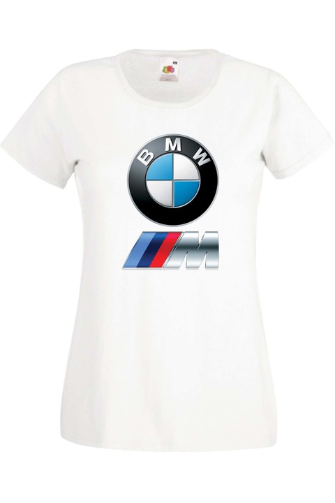 Női rajongói póló autós logó logó ajándék BMW logó, Fehér