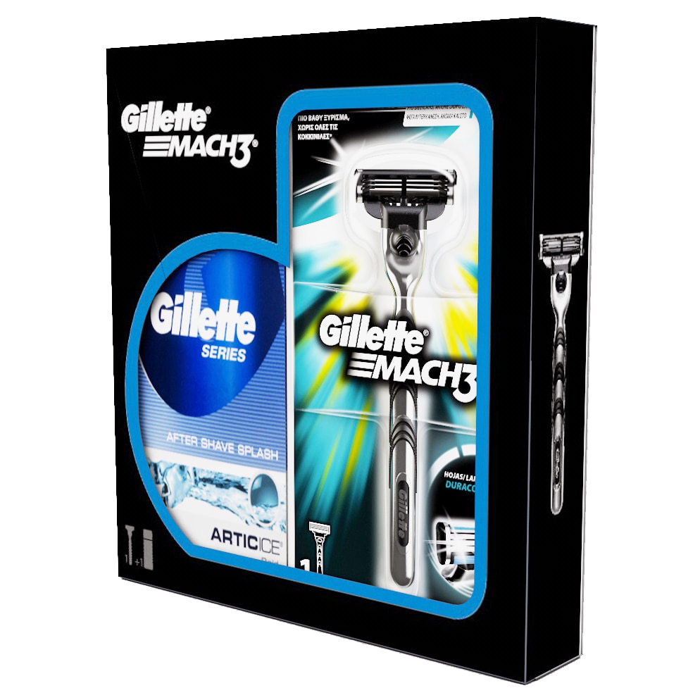 Комплект Gillette Mach3: Самобръсначка Mach3 с резерва + Афтършейв ...