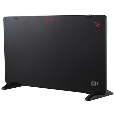 Convector electric de podea Star-Light GCRX-2000B, 2000 W, Suprafata de sticla, Display LED, Touch Screen, Timer, Telecomanda, Negru