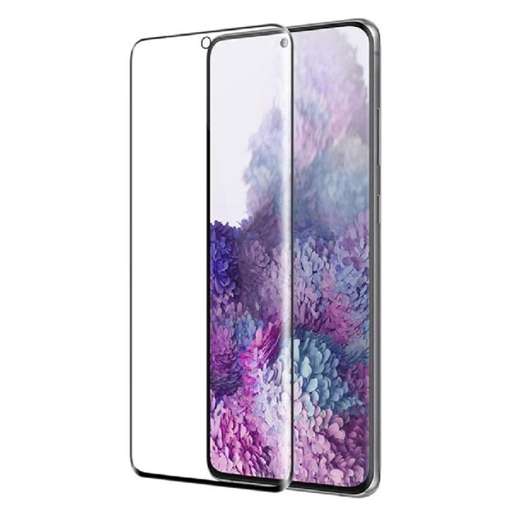 Стъклен протектор за дисплей MBX 5D Full с цяло лепило без дупка, За Samsung Galaxy S22 Plus 5G (S906B), Черен
