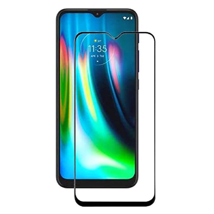 Стъклен протектор за дисплей MBX 5D Full с цяло лепило, За Motorola Moto G9 Play/G9/E7 Plus, Черен