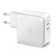 Incarcator de retea, Spigen, PE2007EU, Alb, 2xUSB-C, 60W, GaN, PD, Quick Charge 3.0, Compatibilitate larga