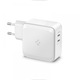 Incarcator de retea, Spigen, PE2007EU, Alb, 2xUSB-C, 60W, GaN, PD, Quick Charge 3.0, Compatibilitate larga