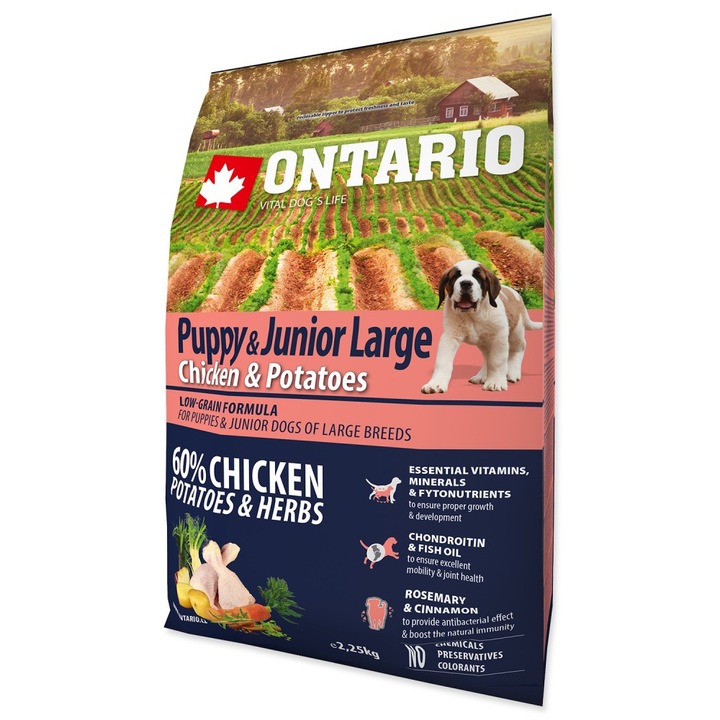 Hrana pentru caini, ONTARIO, 2,25 kg