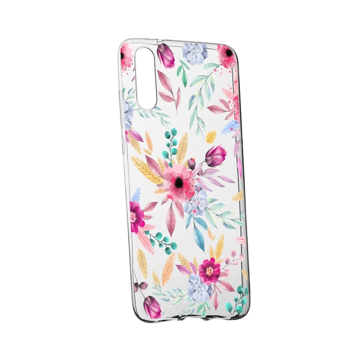 Силиконов калъф, съвместим с OnePlus Nord CE 5G, Happy Flowers, износоустойчив, противоплъзгащ се, 69